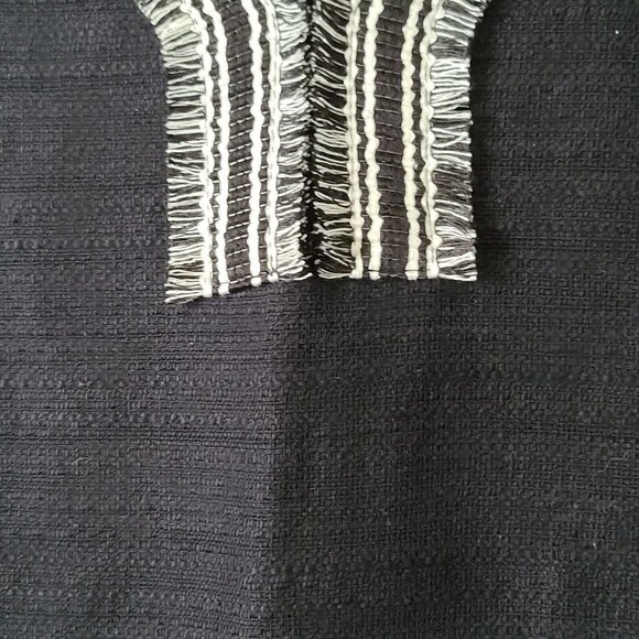 Talbots Plus Petite V Neck Shift Dress 22WP Black Fringe Sleeveless Lined NWT - Picture 6 of 10